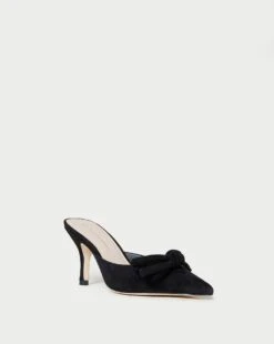Loeffler Randall Amyra Black Bow Kitten Mule
