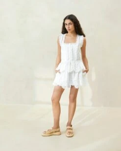 Loeffler Randall Arden White Scalloped Blouse 7 Loeffler Randall Arden White Scalloped Blouse -Loeffler Randall Store ARDEN CTN WHITE 005copy 18b488b7 eb9c 4db1 9db6 0e674801ccf5 1