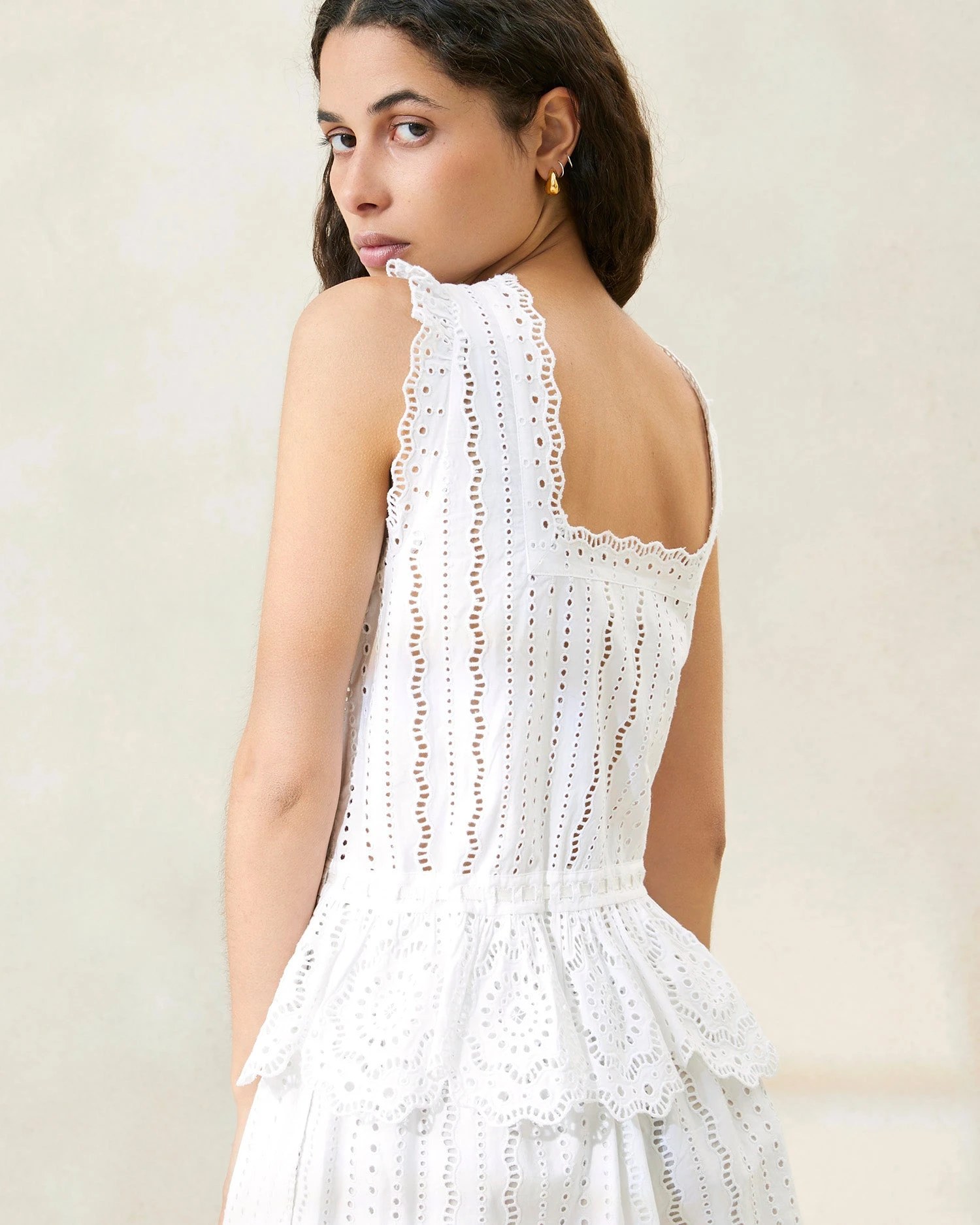 Loeffler Randall Arden White Scalloped Blouse 4 Loeffler Randall Arden White Scalloped Blouse - Image 2