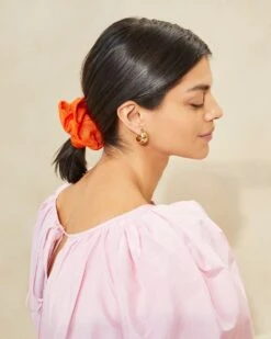 Loeffler Randall Astrid Tangerine Oversized Scrunchie 7 Loeffler Randall Astrid Tangerine Oversized Scrunchie -Loeffler Randall Store ASTRID MO TANG 017copy