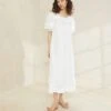 Loeffler Randall August White Puffed Sleeve Dress