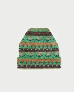 Loeffler Randall Bartlet Floral Stripe Knit Beanie