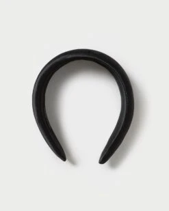 Loeffler Randall Bellamy Black Satin Puffy Headband