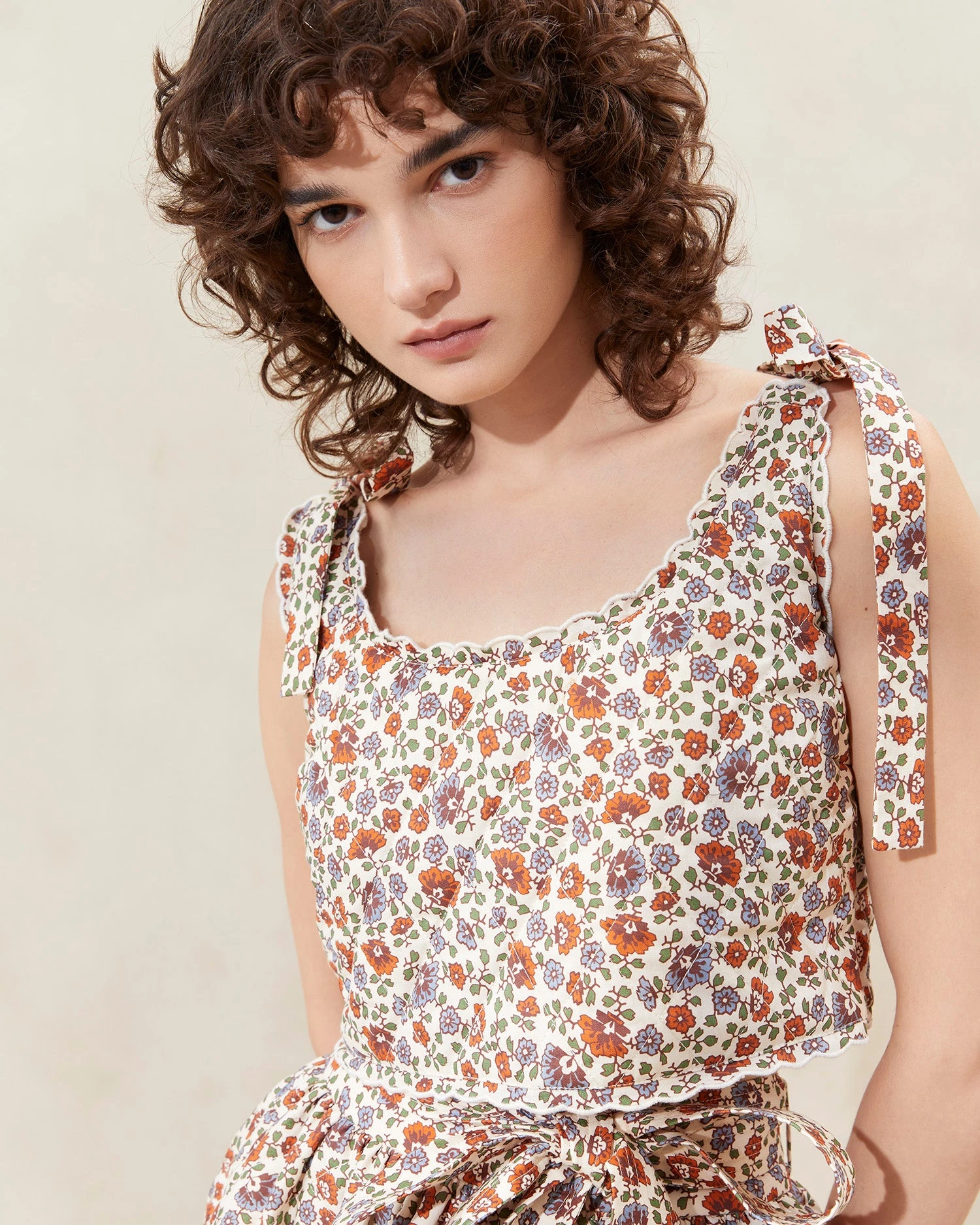 Loeffler Randall Cece Cream Floral Quilted Top 4 Loeffler Randall Cece Cream Floral Quilted Top - Image 2