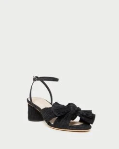 Loeffler Randall Dahlia Black Pleated Bow Heel