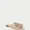 Loeffler Randall Daphne Platinum Pleated Bow Slide 2 Loeffler Randall Daphne Platinum Pleated Bow Slide -Loeffler Randall Store DAPHNE PLA PLTNM 1updated