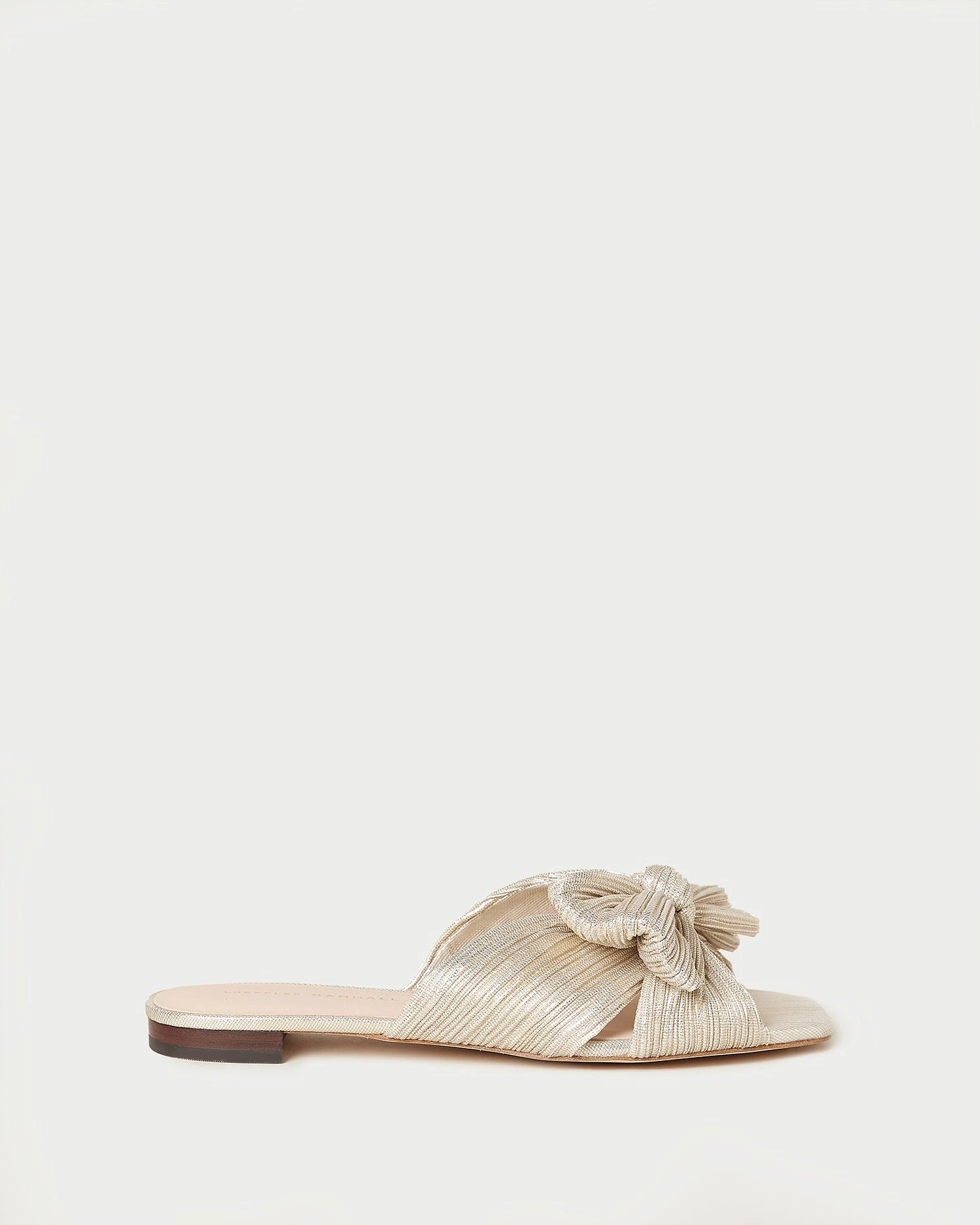 Loeffler Randall Daphne Platinum Pleated Bow Slide 4 Loeffler Randall Daphne Platinum Pleated Bow Slide - Image 2