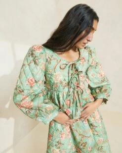 Loeffler Randall Donna Sage Floral Tie-Front Jacket