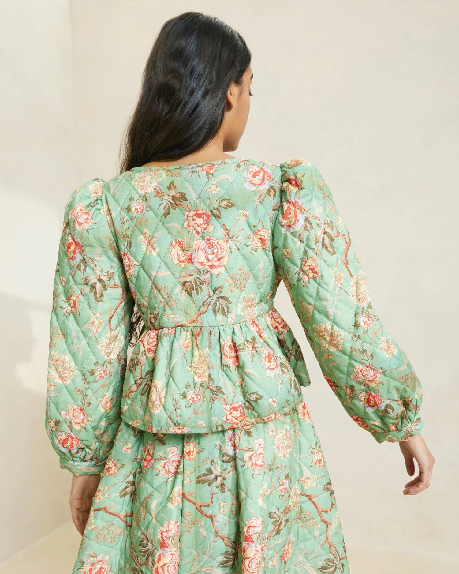 Loeffler Randall Donna Sage Floral Tie-Front Jacket 5 Loeffler Randall Donna Sage Floral Tie-Front Jacket - Image 3