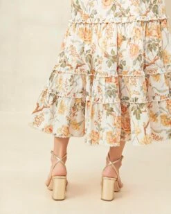 Loeffler Randall Ellie Floral Scalloped Midi Skirt -Loeffler Randall Store ELLIE CBFFL 125copy2