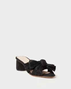 Loeffler Randall Emilia Black Pleated Bow Heel