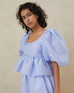 Loeffler Randall Jessalyn Blue Quilted Top