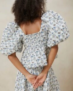 Loeffler Randall Jessalyn Cream Floral Quilted Top 7 Loeffler Randall Jessalyn Cream Floral Quilted Top -Loeffler Randall Store JESSALYN QCTN CREAM REDFLORAL 3