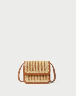 Loeffler Randall Kenton Natural/Brown Crocheted Crossbody