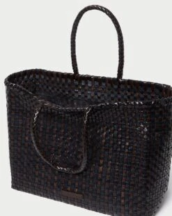 Loeffler Randall Klara Chocolate/Black Woven Tote 10 Loeffler Randall Klara Chocolate/Black Woven Tote -Loeffler Randall Store KLARA WL CHOBL 4