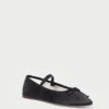 Loeffler Randall Leonie Black Satin Ballet Flat 2 Loeffler Randall Leonie Black Satin Ballet Flat -Loeffler Randall Store LEIONIE SATN BLACK 1