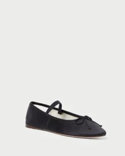 Loeffler Randall Leonie Black Satin Ballet Flat
