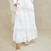 Loeffler Randall Luna Cream Lace Tiered Skirt
