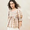 Loeffler Randall Lydie Brown Gingham Smocked Top 1 Loeffler Randall Lydie Brown Gingham Smocked Top -Loeffler Randall Store LYDIE CRE BROGI 034copy 5916f598 1bc6 49e4 8ed9 86f333d3d447