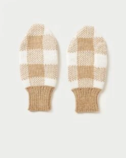 Loeffler Randall Marcel Camel/Cream Knit Mittens