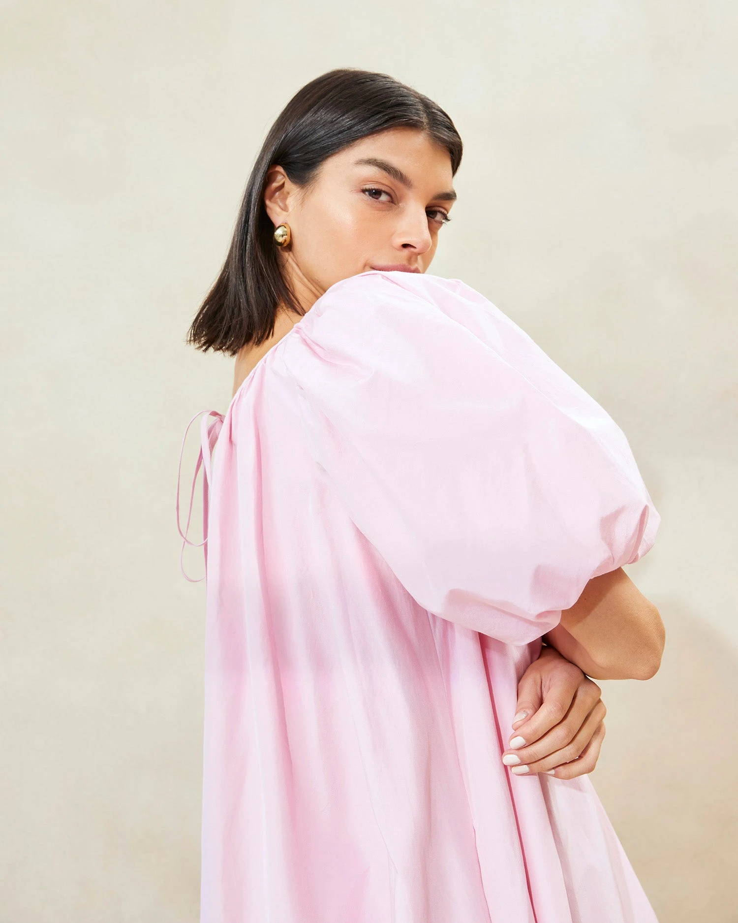 Loeffler Randall Mimi Pink Oversized Puff-Sleeve Dress 4 Loeffler Randall Mimi Pink Oversized Puff-Sleeve Dress - Image 2