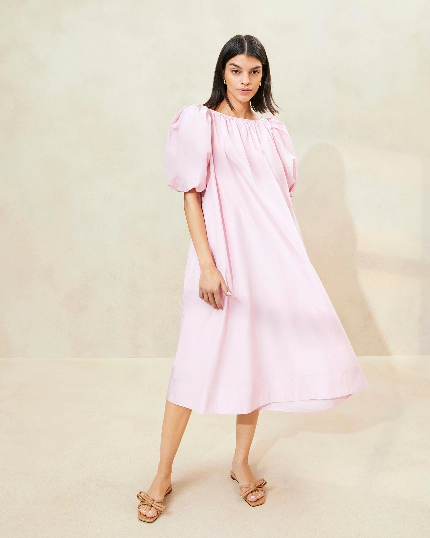 Loeffler Randall Mimi Pink Oversized Puff-Sleeve Dress 3 Loeffler Randall Mimi Pink Oversized Puff-Sleeve Dress