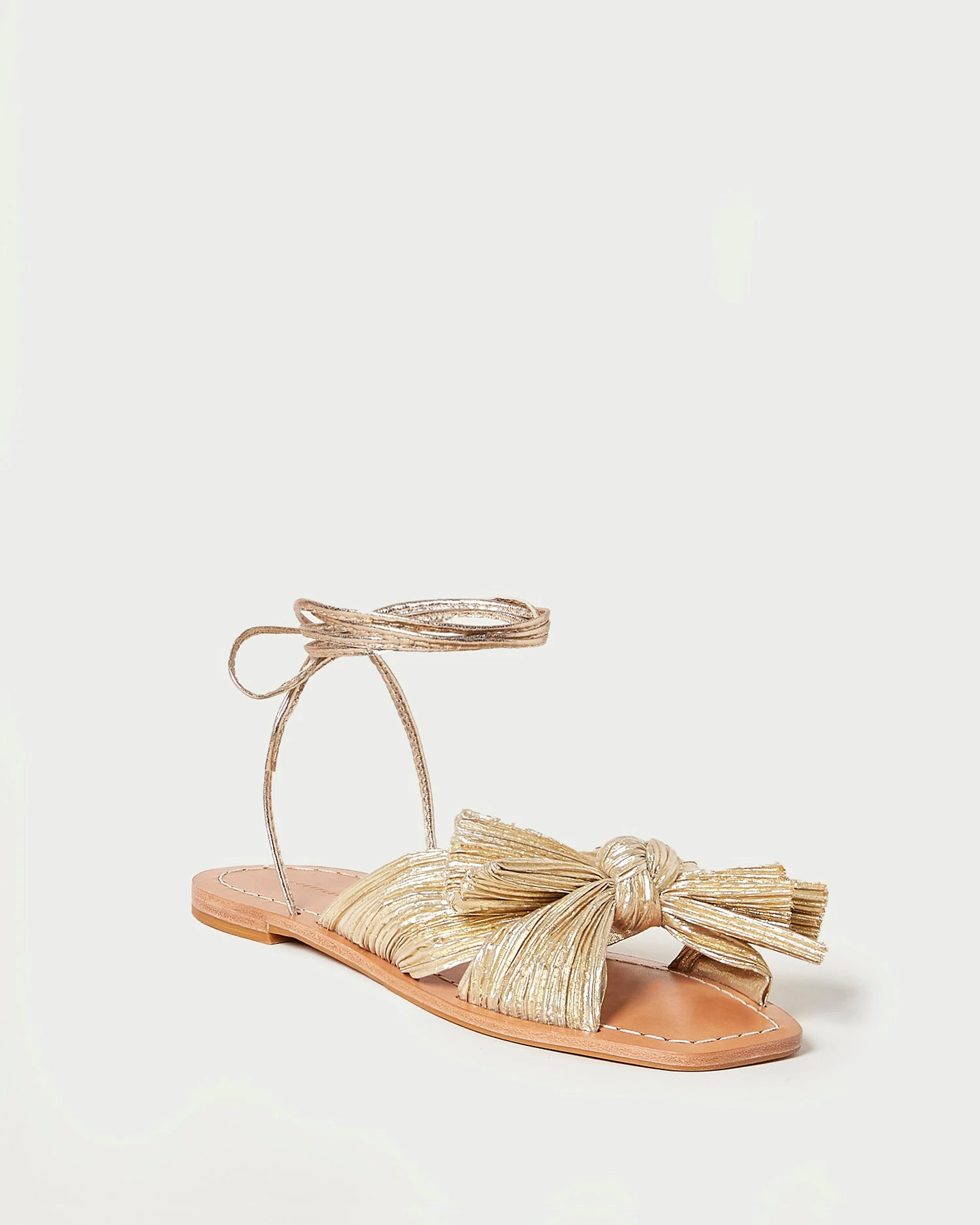 Loeffler Randall Peony Gold Pleated Bow Slide 3 Loeffler Randall Peony Gold Pleated Bow Slide