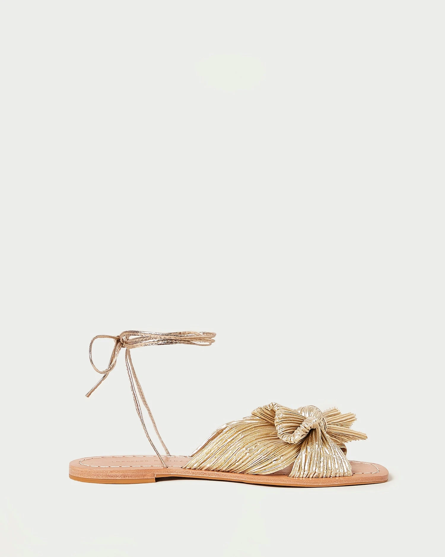 Loeffler Randall Peony Gold Pleated Bow Slide 4 Loeffler Randall Peony Gold Pleated Bow Slide - Image 2
