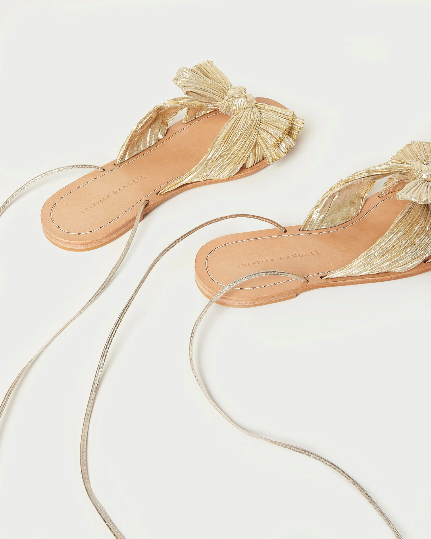 Loeffler Randall Peony Gold Pleated Bow Slide 5 Loeffler Randall Peony Gold Pleated Bow Slide - Image 3