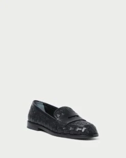 Loeffler Randall Rachel Black Woven Loafer