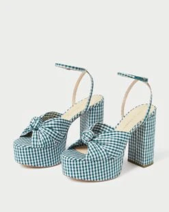 Loeffler Randall Roz Green Gingham Knot Platform -Loeffler Randall Store ROZ CTN MGRGI 4 1