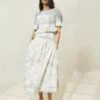 Loeffler Randall Theodora Floral Cinched-Waist Midi Skirt 2 Loeffler Randall Theodora Floral Cinched-Waist Midi Skirt -Loeffler Randall Store THEODORACINCHEDWAISTMIDISKIRT CCLPM 869 1